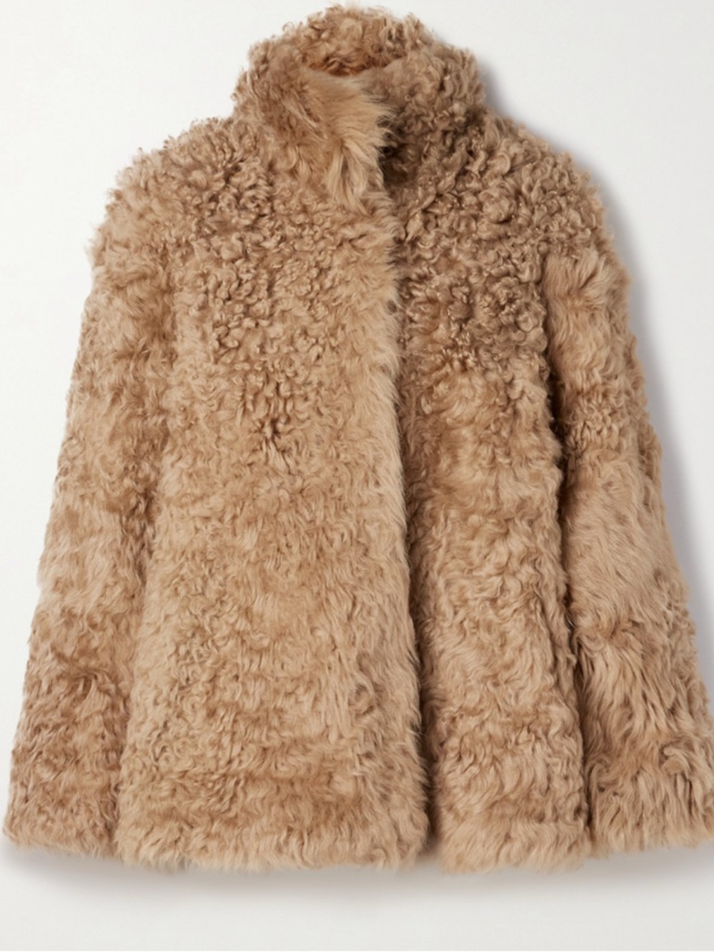 Nour Hammour Carolyn Shearling Jacket in Honey Curly Toscana